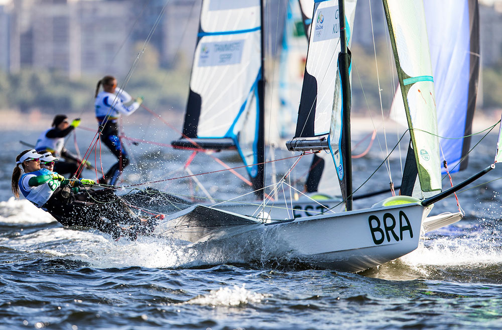 49erfx gold for Brazil. 2016 Rio Olympic Games: Sailing: Photo Sailing Energy/World Sailing.