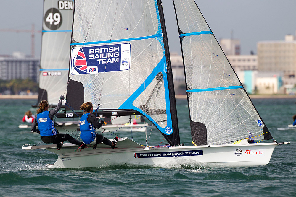 49erFX British women's duo Charlotte Dobson and Sophie Ainsworth.