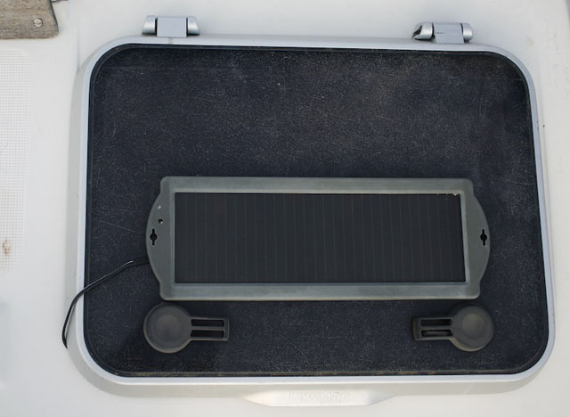 Small solar panel to top up batteries