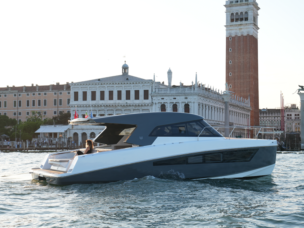 Thr Makai M37 drives past a Venice port