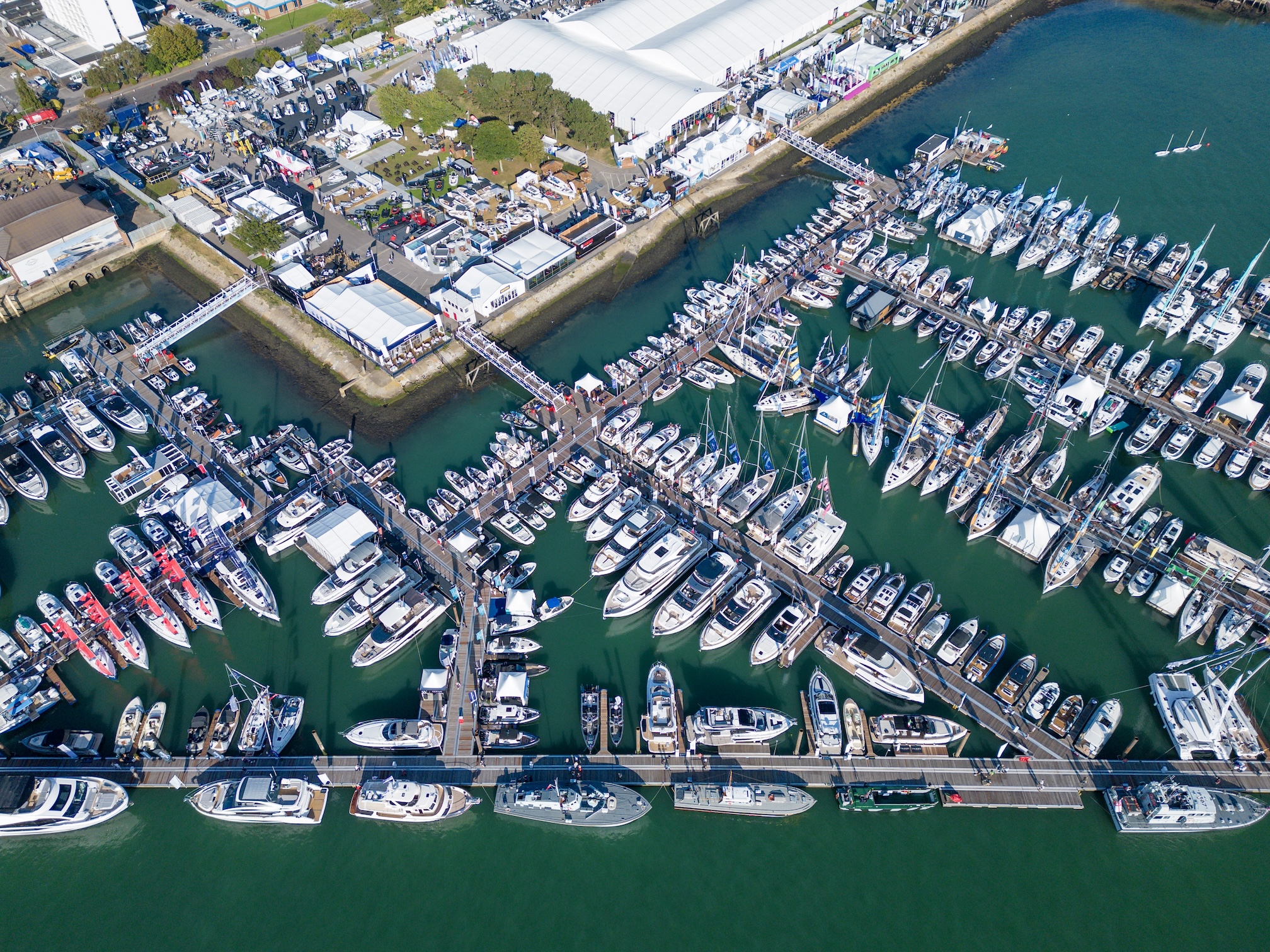 Aeriel shot of Southampton marina