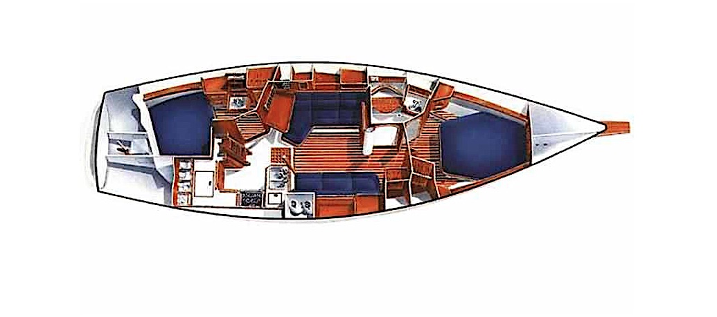 Island Packet 380: long keel yacht plan
