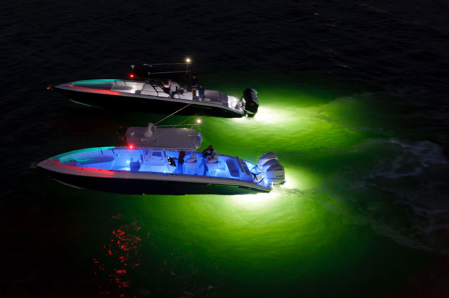Ocean LED lights on fishing boats