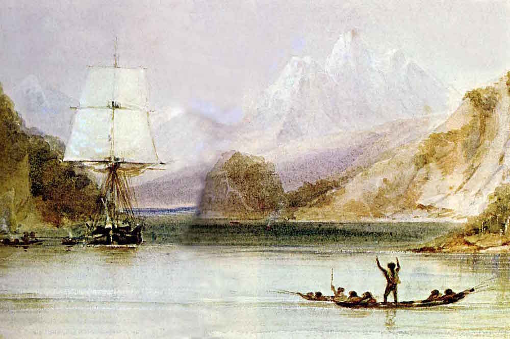 historic sea voyages: HMS Beagle by Conrad Martens