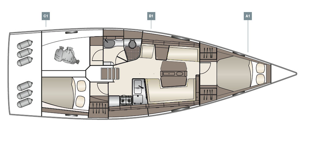 Dehler 42 review: standard layout plan