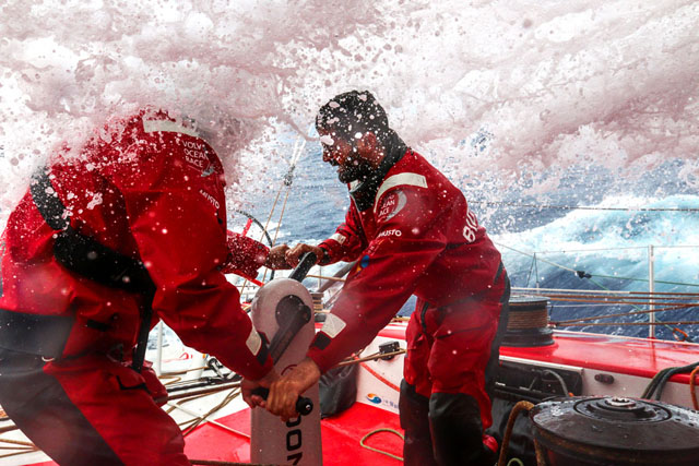 Getting hosed – Volvo Ocean Race images