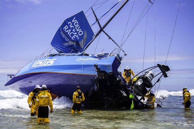 Team Vestas Wind aground – Volvo Ocean Race images