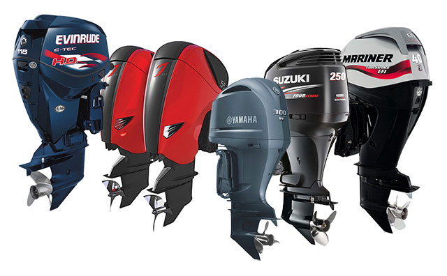 a line of outboards