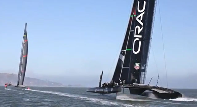 Oracle Team USA goes flying