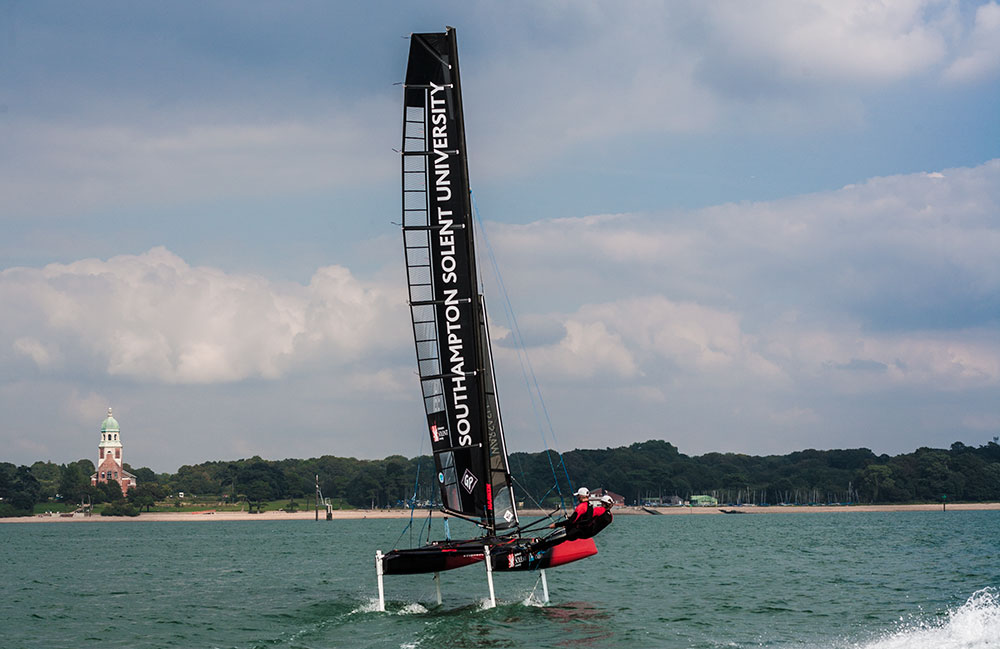 Solent Whisper foiling cat glides in to Southampton